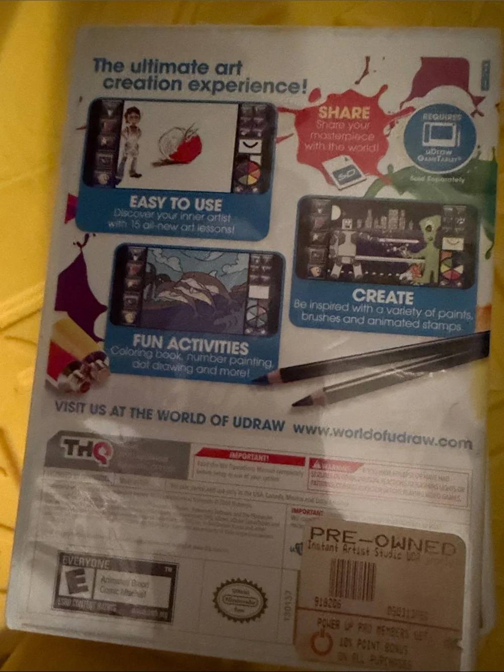 UDraw Studio Instant Artist Wii Game